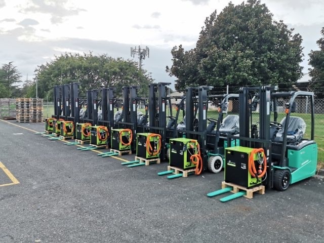 a range of forklifts