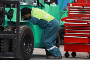 forklift being serviced