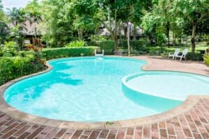 Concrete pool with landscaping