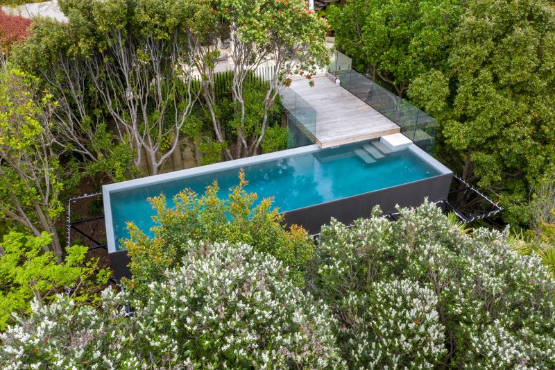 concrete pool in greenery auckland