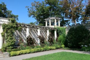 classic style garden with pergola