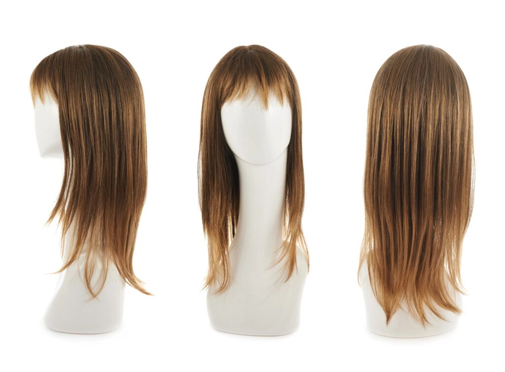 low density wig shown from several angles