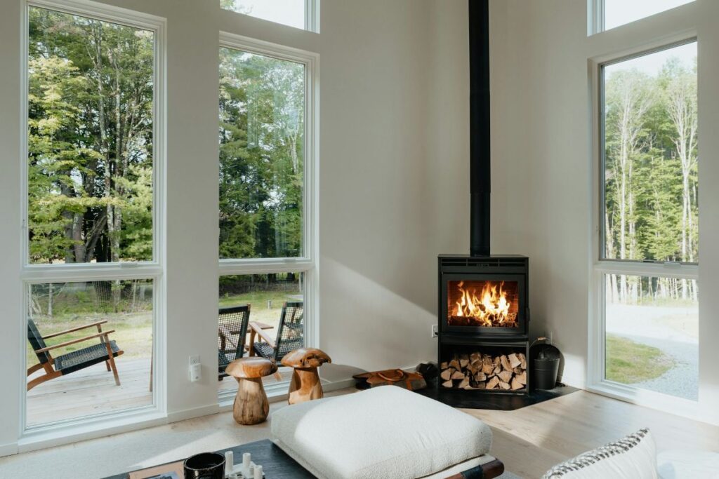 modern fireplace