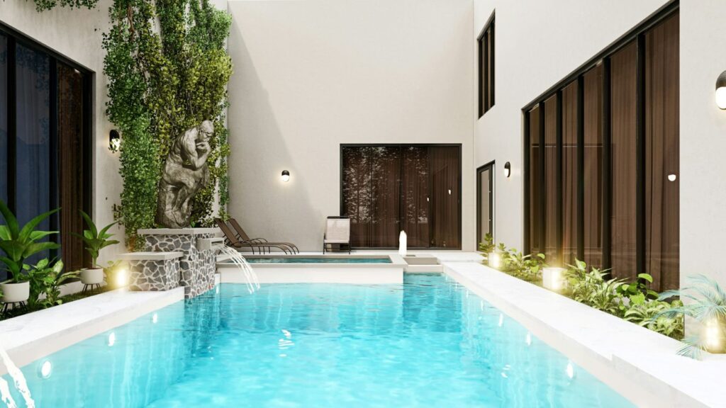 stylish concrete pool